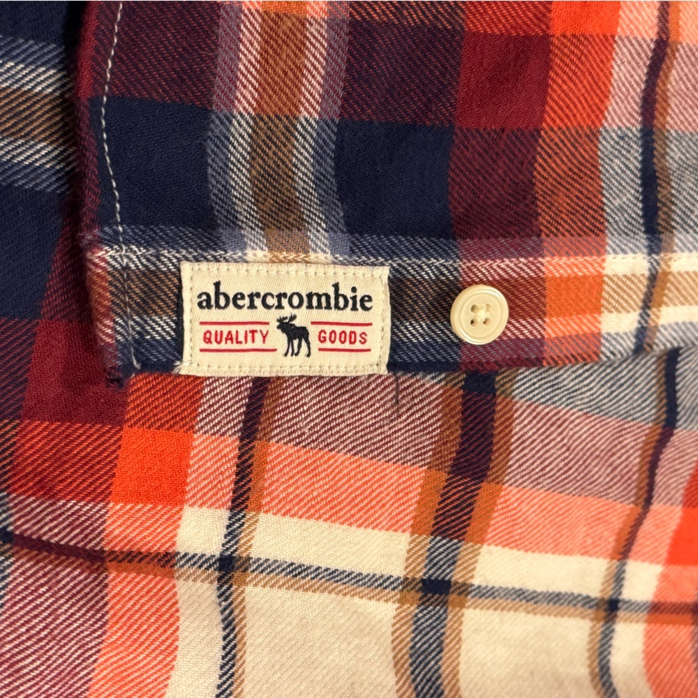 Abercrombie Kids Boy’s Plaid Button Down Flannel Shirt: Size 13/14 - Picture 10 of 12